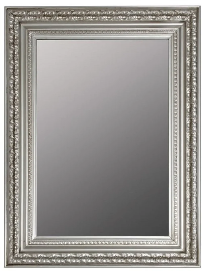 Casa Padrino Barock Wandspiegel Silber 62 x H. 82 cm - Handgefertigter Spiegel im Barockstil