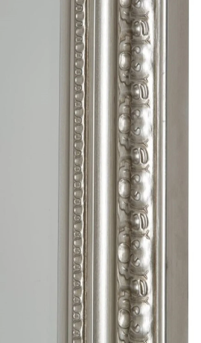 Casa Padrino Barock Wandspiegel Silber 62 x H. 82 cm - Handgefertigter Spiegel im Barockstil
