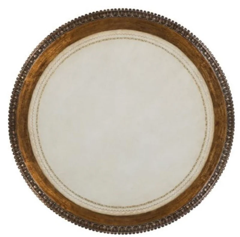 Casa Padrino Luxus Barock Beistelltisch Braun / Weiß Ø 47 x H. 70 cm - Barock Wohnzimmermöbel