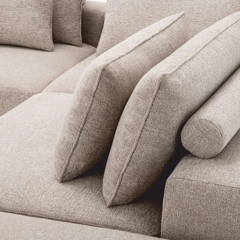 Casa Padrino Luxus Ecksofa Greige / Schwarz 388 x 360 cm - Modulares Wohnzimmer Sofa - Luxus Möbel