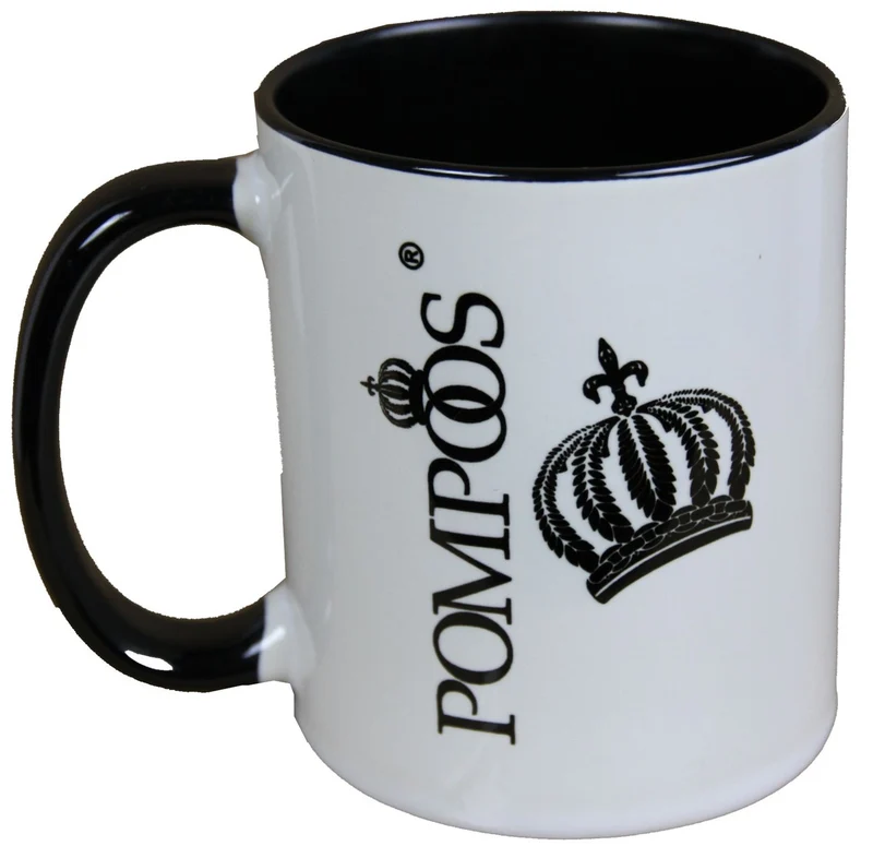 Casa Padrino Harald Glööckler Pompöös Tasse Hund mit weiss-schwarzem Abendkleid - designed by Harald Glööckler - 9,5cm x 8,5cm