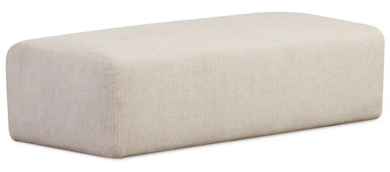 Modulares Sofa Pyllomi mit Hocker, warmbeige Flechtoptik