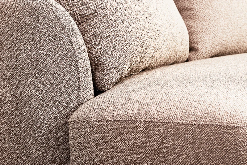 Modulares Ecksofa Lanomi, L-förmig, linksseitig, beige Bouclé