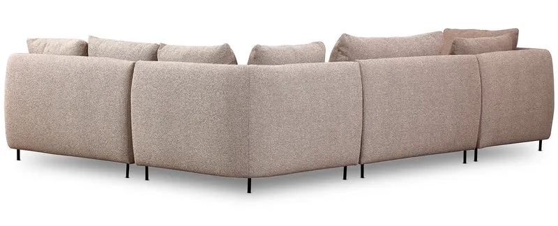 Modulares Ecksofa Lanomi U-förmig, rechtsseitig, beige Bouclé