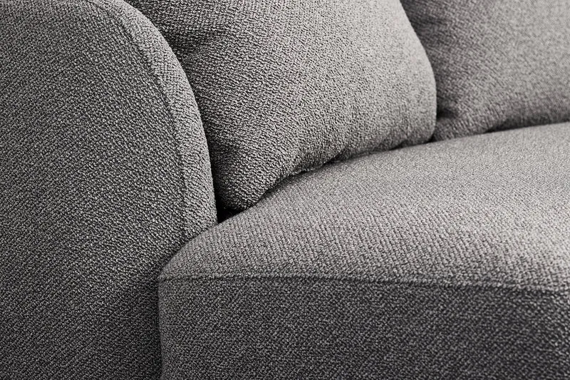 Modulares Ecksofa Lanomi L-förmig, rechtsseitig, grau Bouclé