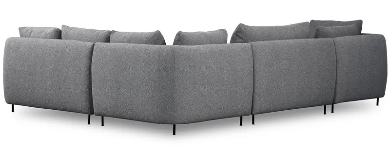 Modulares Ecksofa Lanomi U-förmig, rechtsseitig, grau Bouclé