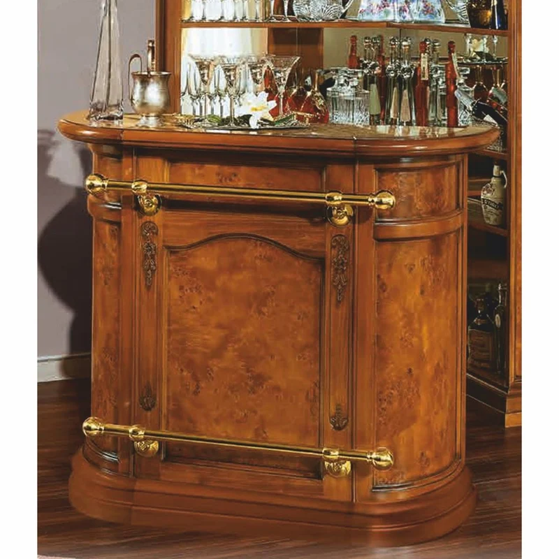 Casa Padrino Luxus Barock Bar Theke Braun / Gold - Made in Italy