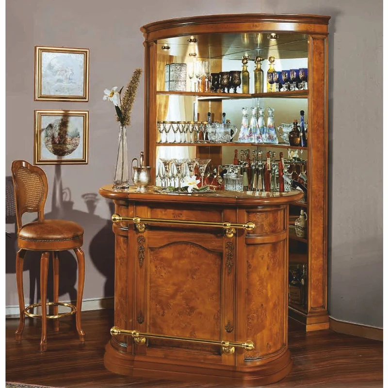 Casa Padrino Luxus Barock Bar Theke Braun / Gold - Made in Italy