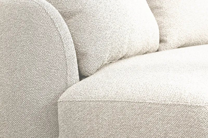 Modulares Ecksofa Lanomi, L-förmig, rechtsseitig, weißes Bouclé