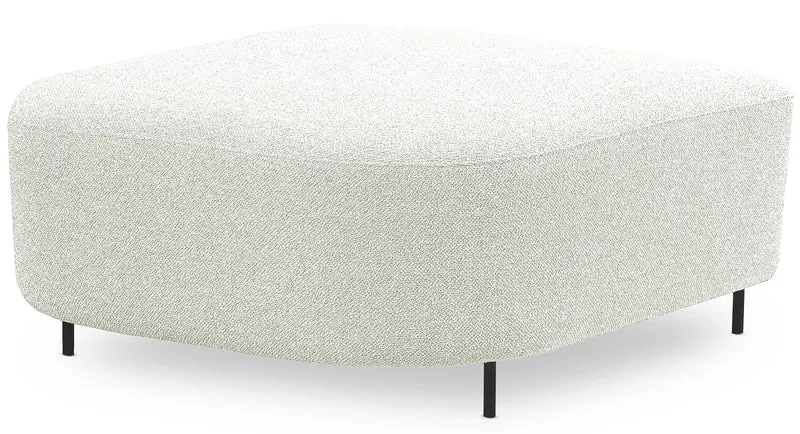 Modulares Ecksofa Lanomi U-förmig linksseitig weiß Bouclé