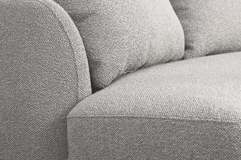 Modulares Ecksofa Lanomi U-förmig, rechtsseitig, hellgrauer Bouclé-Stoff