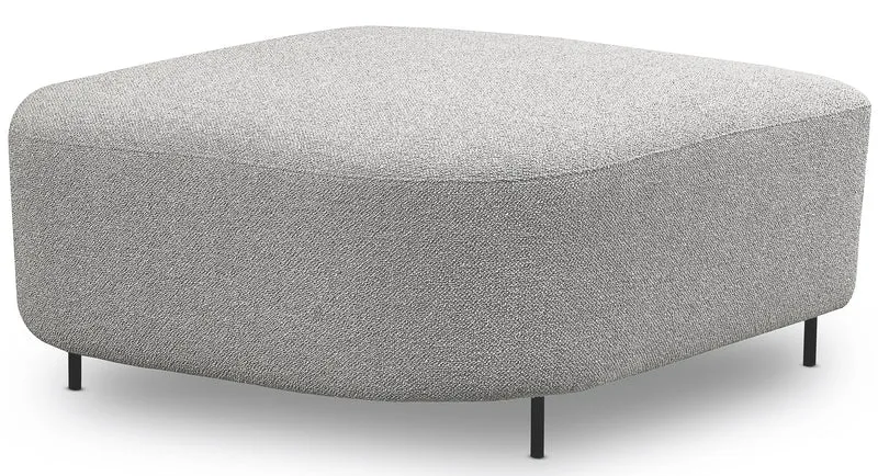 Modulares Ecksofa Lanomi U-förmig, rechtsseitig, hellgrauer Bouclé-Stoff