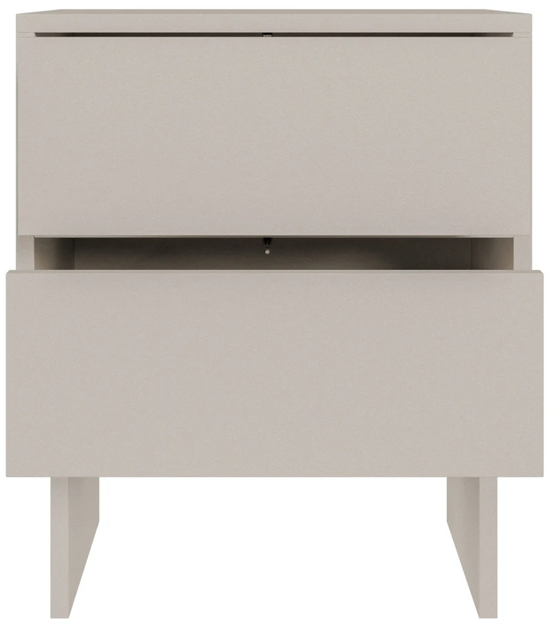 Nachttisch Sanva mit zwei Schubladen, 50 cm, Kaschmir