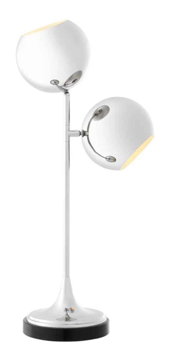 Casa Padrino Tischleuchte Silber / Schwarz Ø 32 x H. 74 cm - Luxus Qualität