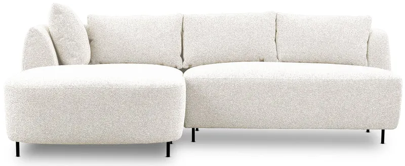 Modulares Ecksofa Lanomi L-förmig linksseitig weiß Bouclé