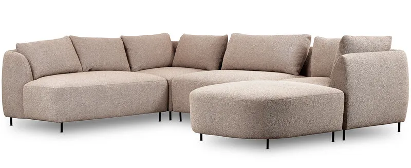 Modulares Ecksofa Lanomi U-förmig, linksseitig, beige Bouclé