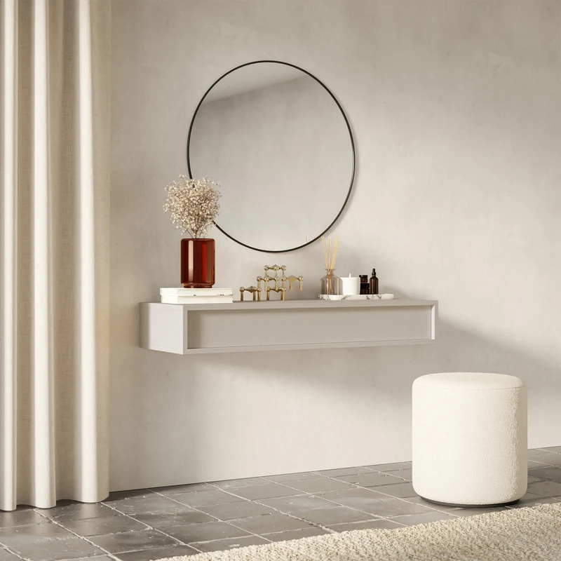 Sanva-Konsole mit hängender Schublade 90 cm Kaschmir