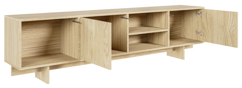 Sanva TV-Schrank mit zwei Türen und drei Fächern, 200 cm, geölte Eiche