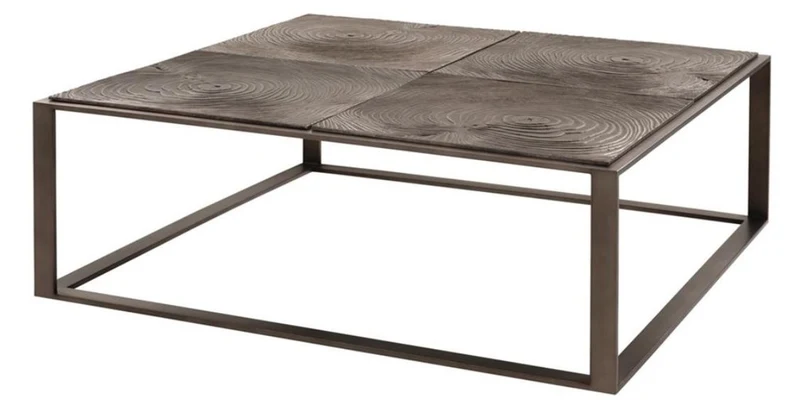 Casa Padrino Luxus Couchtisch / Wohnzimmertisch Rosa-Bronze 100 x 100 x H. 35 cm - Hotel Möbel