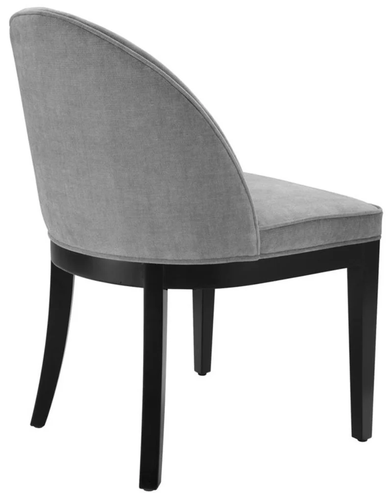 Casa Padrino Luxus Esszimmerstuhl Grau / Schwarz 55 x 61 x H. 84 cm - Luxus Möbel