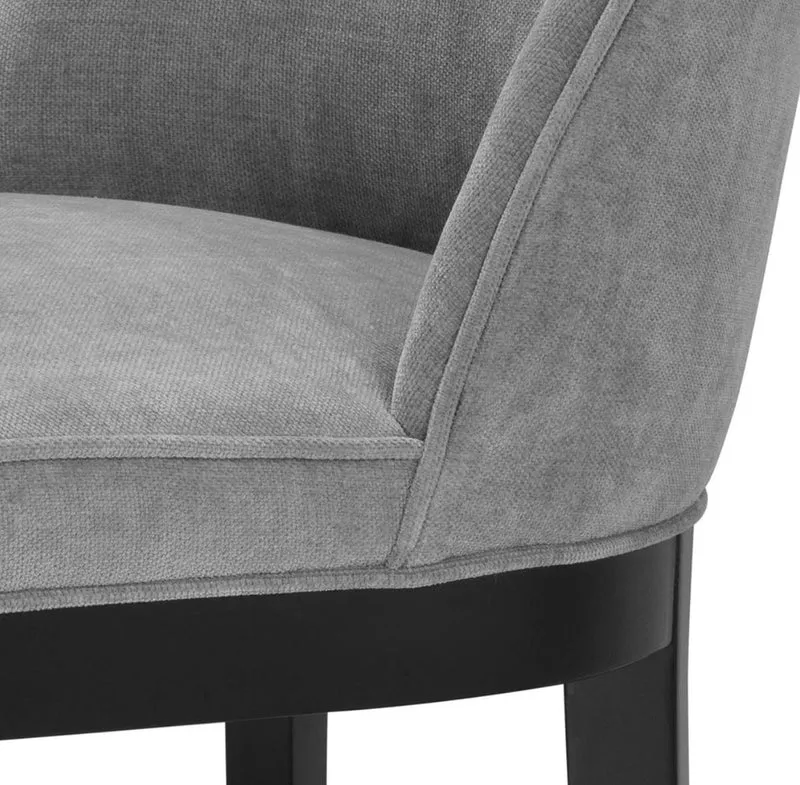 Casa Padrino Luxus Esszimmerstuhl Grau / Schwarz 55 x 61 x H. 84 cm - Luxus Möbel