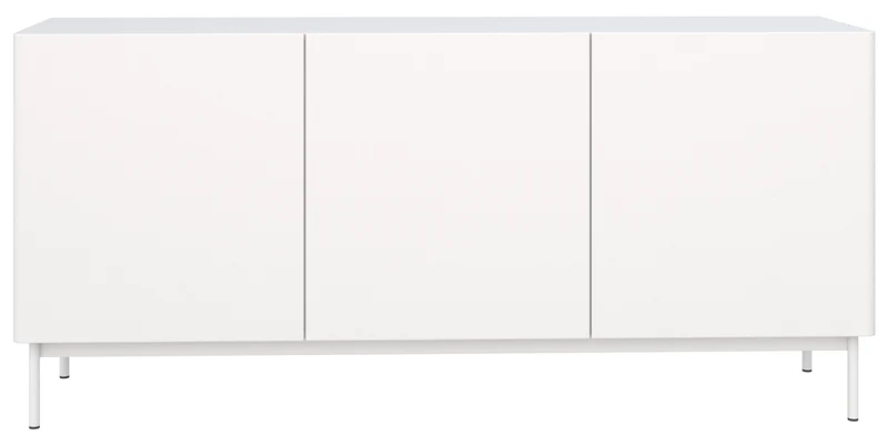 Hoher dreitüriger Olio TV-Schrank, 160 cm, weiß