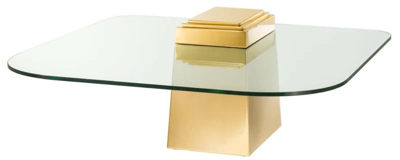 Casa Padrino Luxus Couchtisch / Wohnzimmertisch Gold 105 x 105 x H. 44 cm - Luxus Wohnzimmermöbel