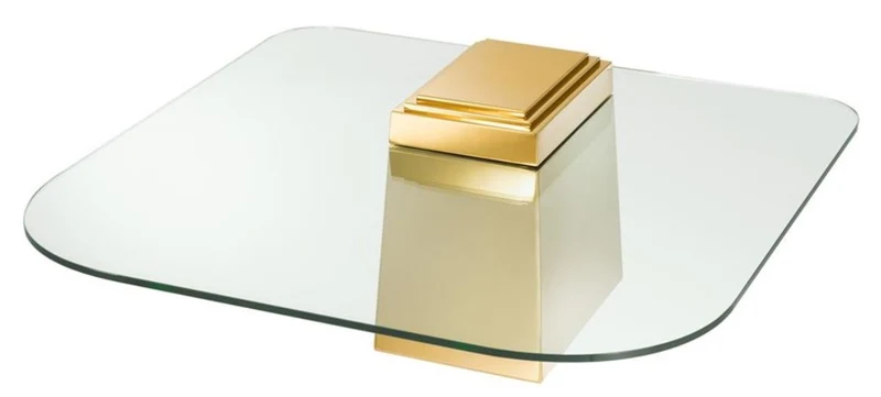 Casa Padrino Luxus Couchtisch / Wohnzimmertisch Gold 105 x 105 x H. 44 cm - Luxus Wohnzimmermöbel