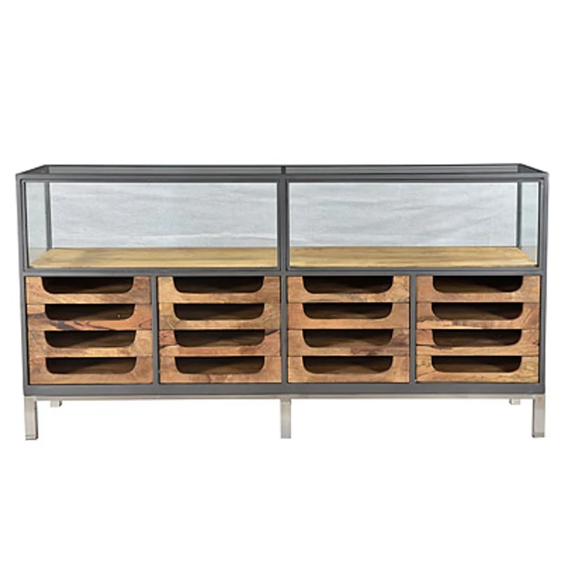 Casa Padrino Designer Buffetschrank mit Schubladen Natur 193 x 46 x H.99 cm - Hotel Möbel