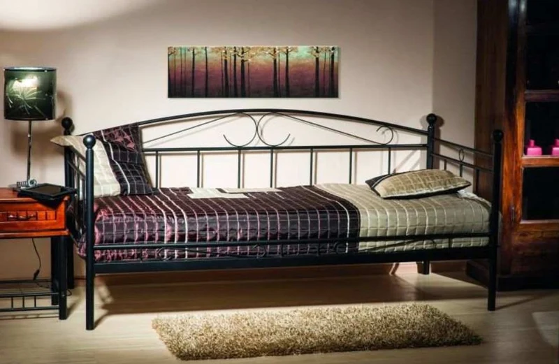 Casa Padrino Landhausstil Bett 209 x 98 x H. 95 cm - Verschiedene Farben - Metall Einzelbett - Schlafzimmer Möbel im Landhausstil
