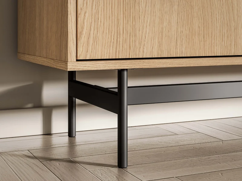 Reynos Einzeltür-Kommode mit drei Schubladen, 92 cm, Eiche Mavelie