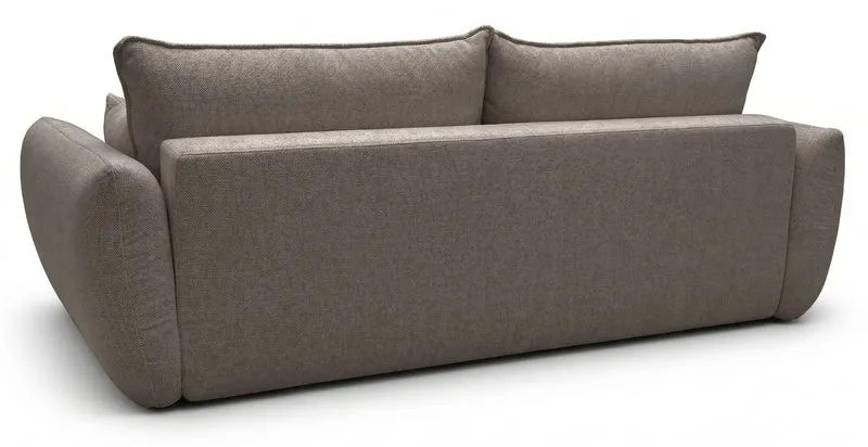 Dreisitziges ausklappbares Sofa Zordo mit Stauraum, hellbrauner Chenillebezug