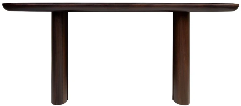 Casa Padrino Luxus Eukalyptus Furnier Konsole Dunkelbraun 180 x 45 x H. 75 cm - Massivholz Konsolentisch - Wohnzimmer Möbel - Luxus Qualität