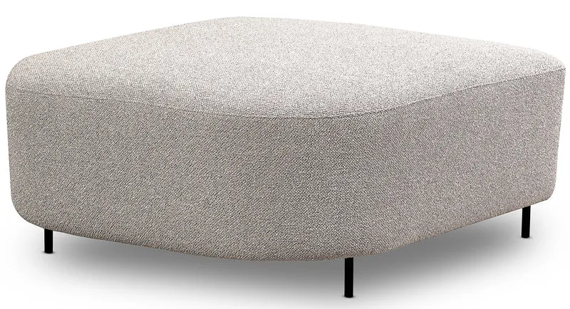 Modulares Ecksofa Lanomi U-förmig, rechtsseitig, grau-beige Bouclé