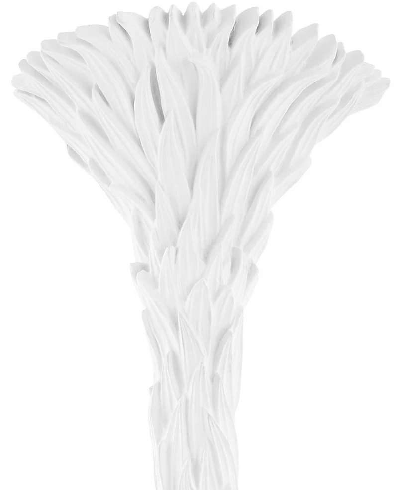 Casa Padrino Luxus Wanddeko Mattweiß 39,5 x 17 x H. 174 cm - Geschnitzte Kunstharz Palmenblätter - Luxus Deko Accessoires