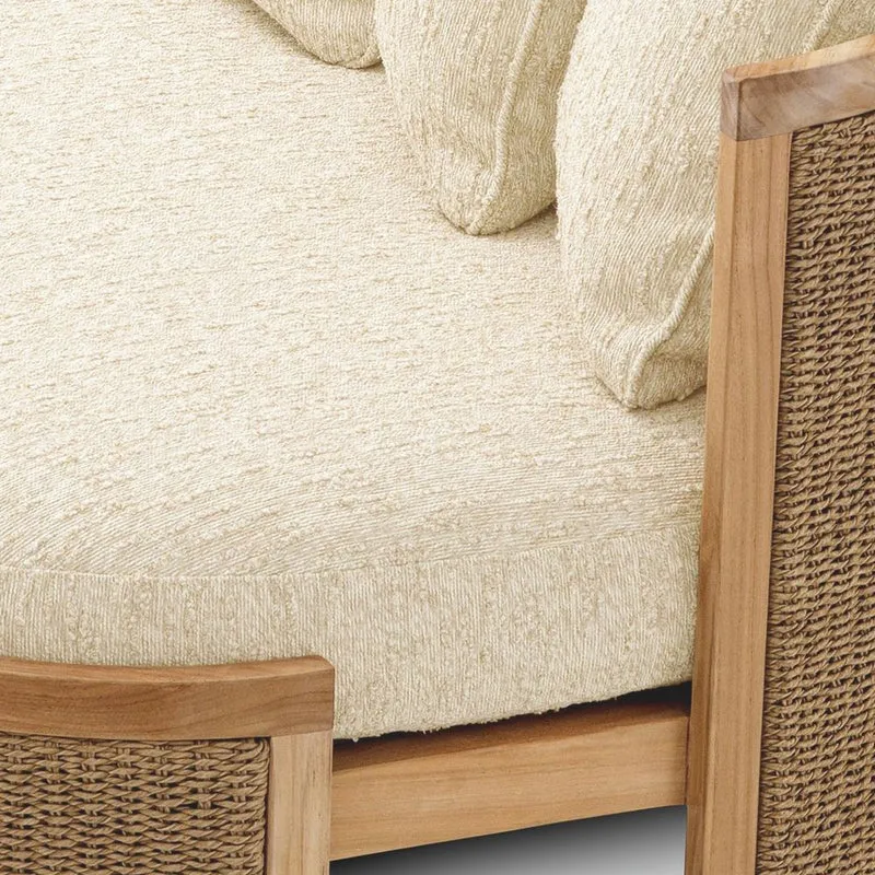 Casa Padrino Luxus Garten Sofa mit 5 Kissen Naturfarben 180 cm - Hotel Möbel - Garten Möbel - Luxus Möbel