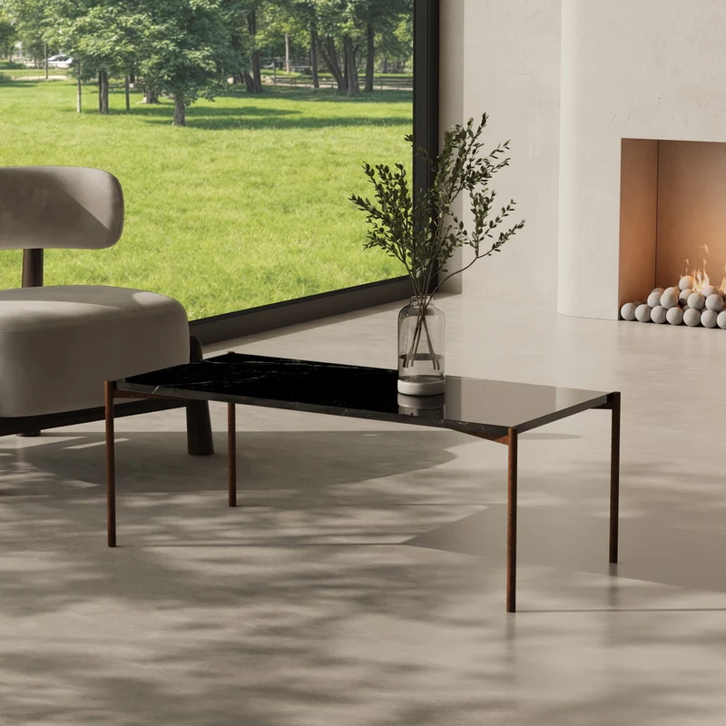 Rom Marmor Couchtisch eckig