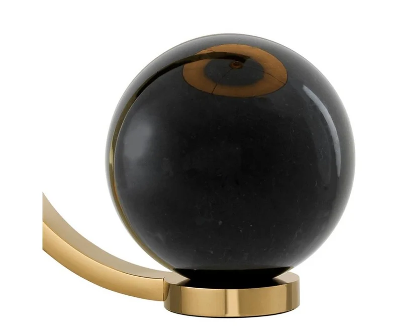 Casa Padrino Luxus Designer Tischleuchte in Schwarz Gold und Weiß, 48 x H. 80 cm - Limited Edition