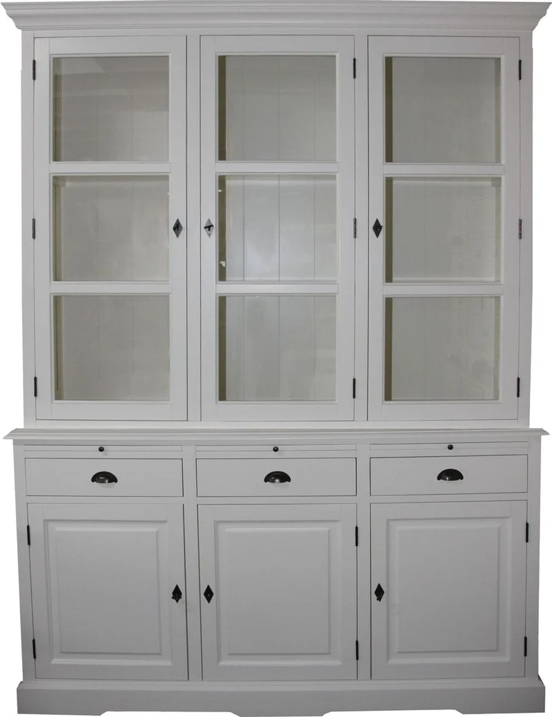Casa Padrino Landhausstil Küchenschrank Weiss 167 x 51 x H. 219 cm - 2 Teiliger Küchenschrank