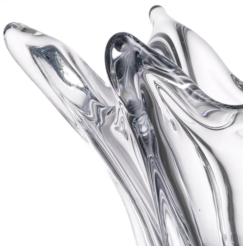 Casa Padrino Luxus Glas Schüssel Ø 36,5 x H. 22,5 cm - Deko Schale aus mundgeblasenem Glas - Deko Accessoires - Luxus Qualität