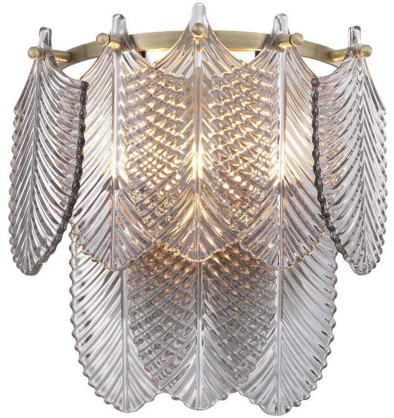 Casa Padrino Luxus Wandleuchte Messingfarben / Grau 27,5 x 17 x H. 26 cm - Edle Hotel & Restaurant Wandlampe - Luxus Qualität
