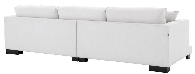 Casa Padrino Luxus Wohnzimmer Sofa mit Kissen Weiß / Schwarz 284 x 110 x H. 85 cm - Wohnzimmer Möbel - Luxus Kollektion