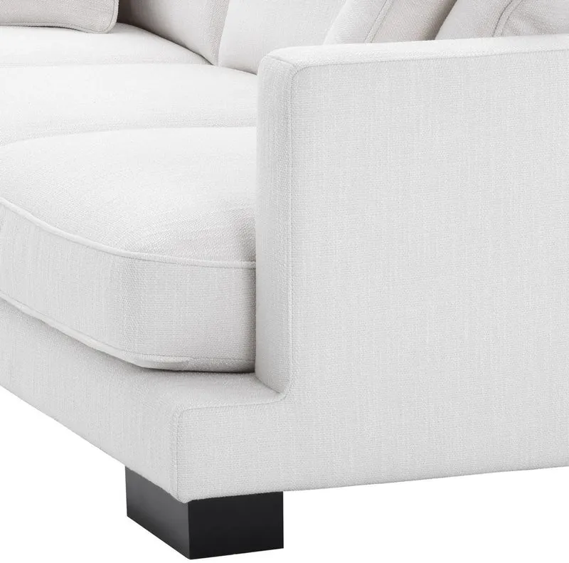 Casa Padrino Luxus Wohnzimmer Sofa mit Kissen Weiß / Schwarz 284 x 110 x H. 85 cm - Wohnzimmer Möbel - Luxus Kollektion