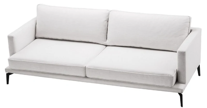 Casa Padrino Luxus Sofa Weiß / Schwarz 230 x 99 x H. 82 cm - Wohnzimmer Sofa - Luxus Wohnzimmer Möbel