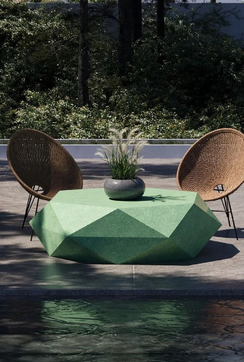 Casa Padrino Luxus Beton Couchtisch Grün 143 cm - Wohnzimmer & Garten Möbel