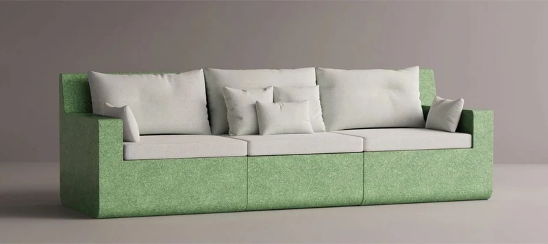 Casa Padrino Luxus Sofa Weiß / Grün 270 cm - Modulares Wetterfestes Beton Sofa