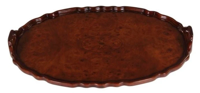 Casa Padrino Mahagoni Tablett / Serviertablett Braun 66,5 x 44,5 x H. 6,2 cm - Luxus Gastronomie Accessoires
