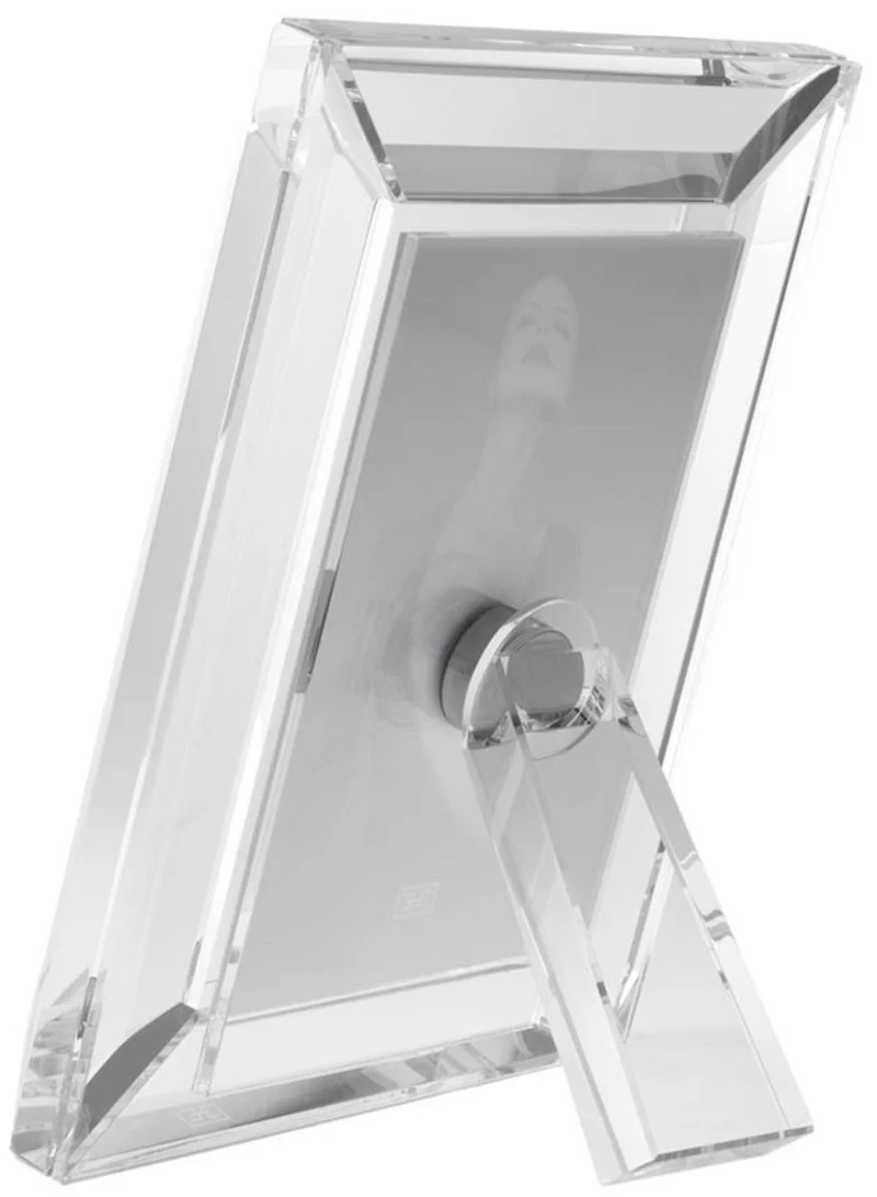 Casa Padrino Tisch-Bilderrahmen Set 16 x 2,5 x H. 21,5 cm - Luxus Kristallglas Deko Accessoires