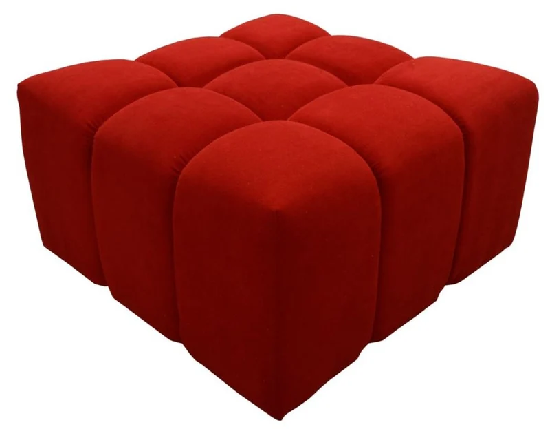 Casa Padrino Luxus Hocker / Sitzhocker Rot 90 x 90 x H. 50 cm - Wohnzimmermöbel