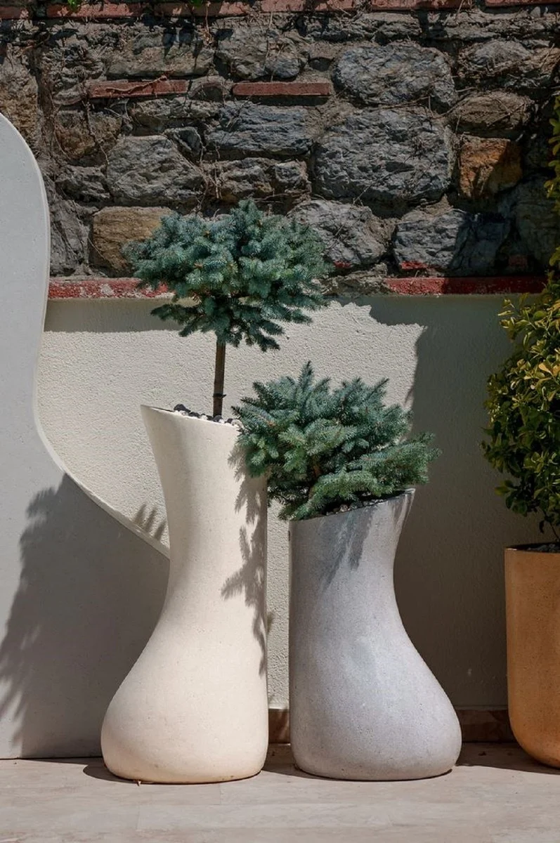 Casa Padrino Luxus Deko Blumentopf Grau H. 76 cm - Beton Pflanzentopf